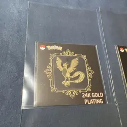 24k Gold Plated Pokemon Sticker Lot of 4 Articuno, Dragonair, Magikarp, Staryu! - Image 2