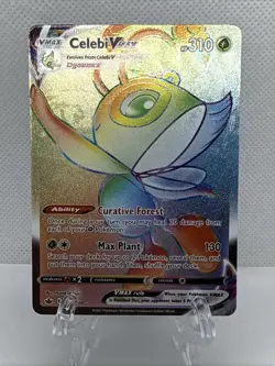 Pokemon TCG - Celebi VMAX Chilling Reign 199/198 Rainbow Holo Secret Rare - Image 1