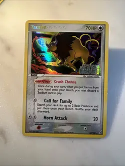 Pokemon TCG Tauros EX Crystal Guardians 12/100 Stamped Reverse Holo Rare NM! - Image 1