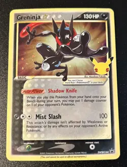Pokemon Card Greninja Gold Star SWSH144 Celebrations Black Star Promo Holo - Image 1