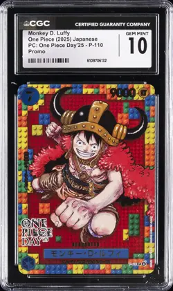 2025 ONE PIECE (2025) JPN ONE PIECE DAY '25 MONKEY D. LUFFY CGC 10 GEM MINT - Image 1