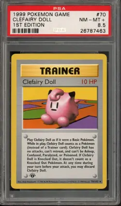 1999 Pokemon Game Base Set CLEFAIRY DOLL 70/102 1st Edition Trainer PSA 8.5 - Image 1