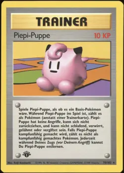 1999 Pokemon GERMAN 1st Edition Base Set Piepi Puppe-Clefairy Doll 70/102 NM-MT - Image 1