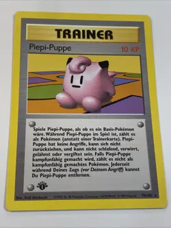NM Clefairy Doll Base Set 70/102 Regular 1st Edition Rare GERMAN Piepi-Puppe - Image 1