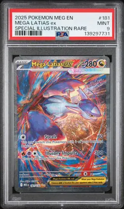 2025 POKEMON MEGA EVOLUTION SPECIAL ILLUSTRATION RARE #181 MEGA LATIAS EX PSA 9 - Image 1