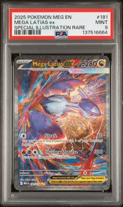 2025 POKEMON MEGA EVOLUTION SPECIAL ILLUSTRATION RARE #181 MEGA LATIAS EX PSA 9 - Image 1