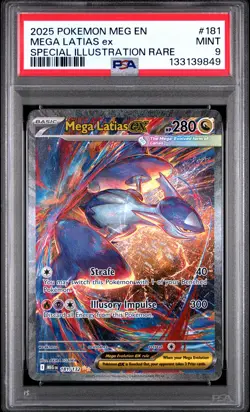 2025 POKEMON MEGA EVOLUTION SPECIAL ILLUSTRATION RARE#181 MEGA LATIAS EX PSA 9 - Image 1