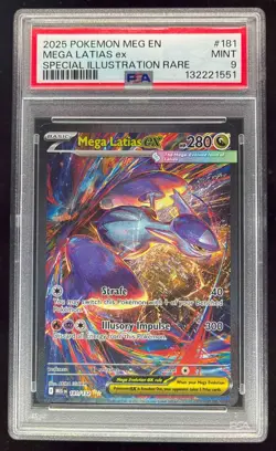 2025 Pokemon Mega Evolution #181 Mega Latias ex Special Illustration Rare PSA 9 - Image 1