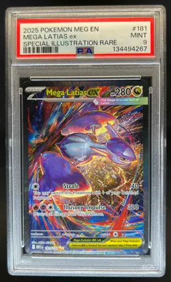 2025 Pokemon Mega Evolution Latias ex Special Illustration Rare #181/132 PSA 9 - Image 1