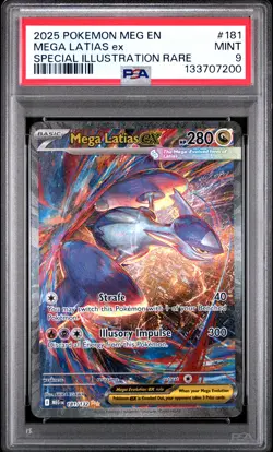 2025 POKEMON MEGA EVOLUTION SPECIAL ILLUSTRATION RARE #181 MEGA LATIAS EX PSA 9 - Image 1