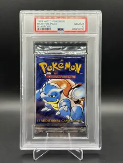 1999 Pokemon Base Set Booster Pack Blastoise Sealed Pack PSA 10 Gem Mint - Image 1