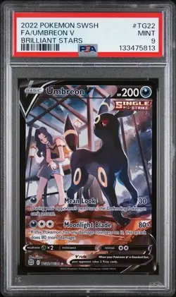 PSA 9 Umbreon V TG22/TG30 Brilliant Stars FA Pokemon Card Trainer Gallery - Image 1
