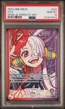 Uta Leader Alt Art OP06-001 PSA 10 - One Piece Wings of the Captain 2024 English - Image 1