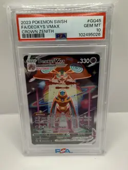 Pokemon Deoxys VMAX Crown Zenith Galarian Gallery GG45/GG70 PSA 10 - Image 1