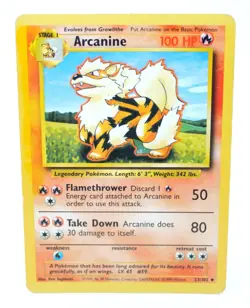 Arcanine 23/102 Uncommon Unlimited Base Set 1999 - Pokemon Card TCG (Excellent) - Image 1