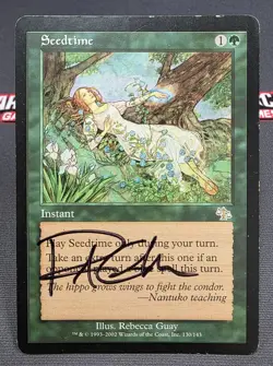 MTG Seedtime- Signed -Judgment Magic the Gathering Card # 130 - Image 1