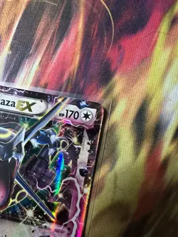 Pokemon TCG Rayquaza EX XY69 SHINY Black Star Promo Holo Card 2015 Damaged - Image 4