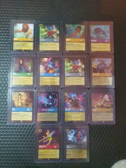 Disney Lorcana Mixed Card Lot Of 15, Tinker Bell 136, Anna 85, & More - Image 1