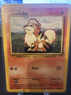 Pokemon TCG Growlithe Base Set Unlimited Uncommon Card - Image 1