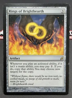 MTG Rings of Brighthearth- DAMAGED -Lorwyn Magic the Gathering Card # 259 - Image 1