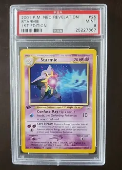 Pokemon Cards: 1st Edition Neo Revelation Rare: Starmie 25/64: PSA 9 - Image 1