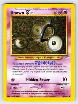 Unown V 89/105 2002 Neo Destiny Pokemon Card TCG Nintendo WOTC Vintage - VLP - Image 1