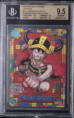 2025 ONE PIECE PROMOS JPN PREMIUM CARD COLL #P110 MONKEY D. LUFFY BGS 9.5 - Image 1