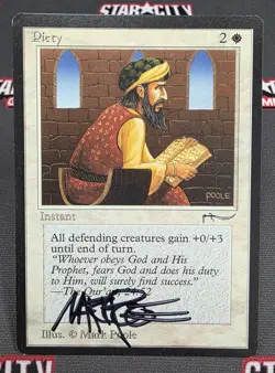 MTG Piety (Light)- Signed -Arabian Nights Magic the Gathering Card # 008 - Image 1