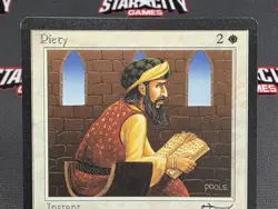 MTG Piety (Light)- Signed -Arabian Nights Magic the Gathering Card # 008 - Image 3