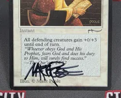 MTG Piety (Light)- Signed -Arabian Nights Magic the Gathering Card # 008 - Image 4