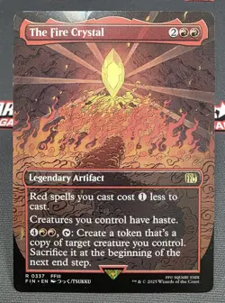 MTG The Fire Crystal- DAMAGED -FINAL FANTASY Magic the Gathering Card # 337 - Image 1