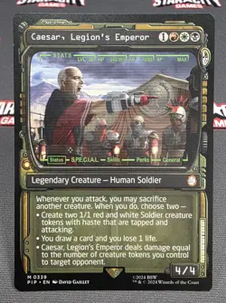 MTG Caesar, Legion's Emperor- DAMAGED -Fallout Commander Magic Card # 339 - Image 1