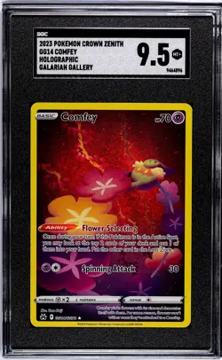 2023 Pokemon Crown Zenith Comfey Galarian Gallery Holo GG14/GG70 SGC 9.5 - Image 1