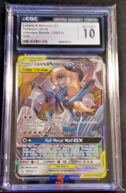 2019 Pokemon Unbroken Bonds Lucario & Melmetal GX 120/214 CGC 10 - Image 1