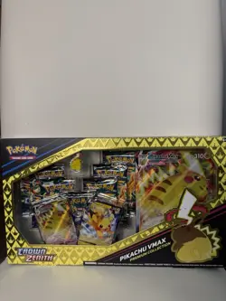 Pokemon TCG Crown Zenith Pikachu Vmax Premium Collection Box (7 Packs) (NISB) - Image 1