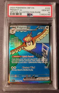 2023 Pidgeot ex 225/197 Sv03: Obsidian Flames SIR Holo PSA 10 Gem Mint - Image 1