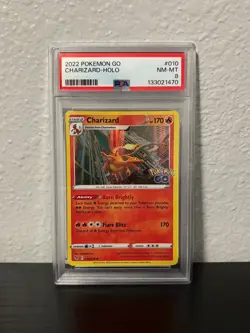 2022 POKEMON GO #010/078 CHARIZARD-HOLO PSA NM-MT 8 - Image 1