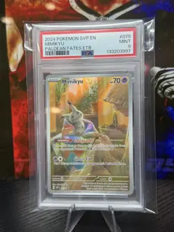 MIMIKYU 2024 POKEMON SVP PALDEAN FATES ETB PROMO #75 PSA 9 - Image 1