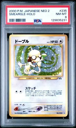 Smeargle 2000 Pokemon Neo 2: Crossing the Ruins JPN Holo #235 PSA NM-MT 8 - Image 1