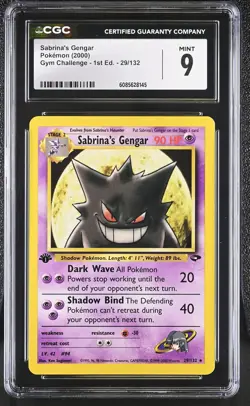 CGC 9 MINT Sabrina's Gengar Gym Challenge 1st Edition 29/132 Pokemon Card - Image 1