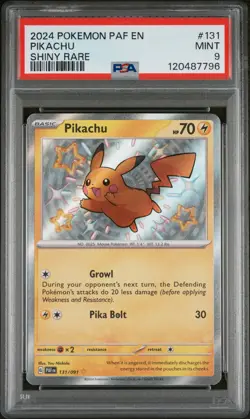 2024 POKEMON PAF EN-PALDEAN FATES SHINY RARE #131 PIKACHU PSA 9 - Image 1