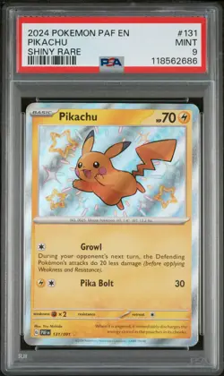 2024 POKEMON PAF EN-PALDEAN FATES SHINY RARE #131 PIKACHU PSA 9 - Image 1