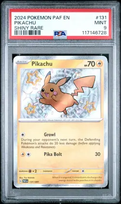 2024 POKEMON PAF EN-PALDEAN FATES SHINY RARE #131 PIKACHU PSA 9 - Image 1