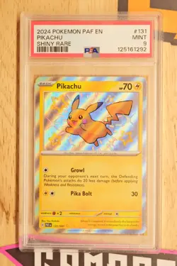 2024 POKEMON PAF EN-PALDEAN FATES SHINY RARE #131 PIKACHU PSA 9 - Image 1