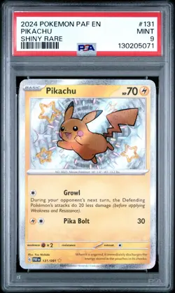 2024 Pokemon Paldean Fates Paf En Pikachu Shiny Rare #131 PSA 9 Mint - Image 1