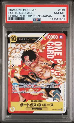 2024 ONE PIECE JPN PROMOS OFFICIAL EVENT PORTGAS D. ACE 474/2500 PSA 8 - Image 1