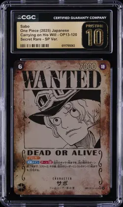 2025 ONE PIECE JPN CARRYING ON HIS WILL #OP13-120 SABO CGC 10 PRISTINE - Image 1