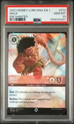 2023 DISNEY LORCANA EN 1-THE FIRST CHAPTER 212 MAUI - HERO TO ALL ENCHANTED - Image 1
