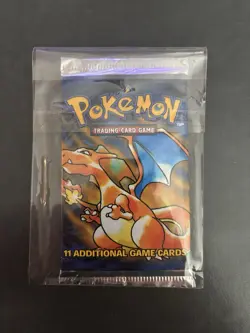 Pokemon TCG Base Set Unlimited Booster Pack Charizard Art WOTC Sealed - Image 4