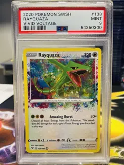 PSA 9 Rayquaza 138/185 Vivid Voltage Amazing Rare Holo Pokemon Card - Image 1